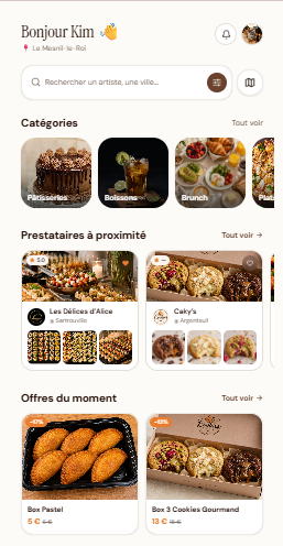Accueil réel de Yes Chef : catégories et prestataires à proximité